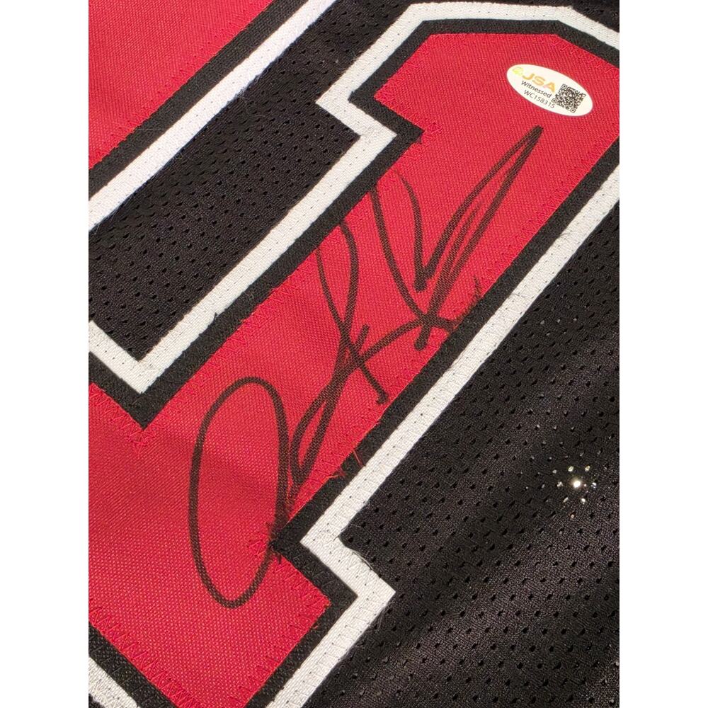 Dennis Rodman Autographed/Signed Jersey Jsa Black Custom Jersey View 2